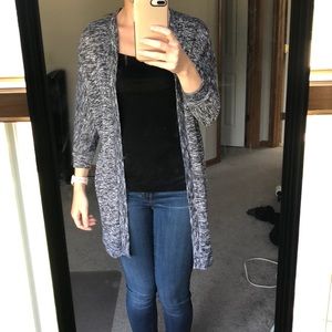 Black and white marled cardigan